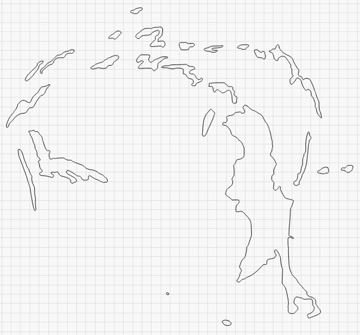 An example of a LightBurn tracing after pulling the individual colors from the photo in Gimp